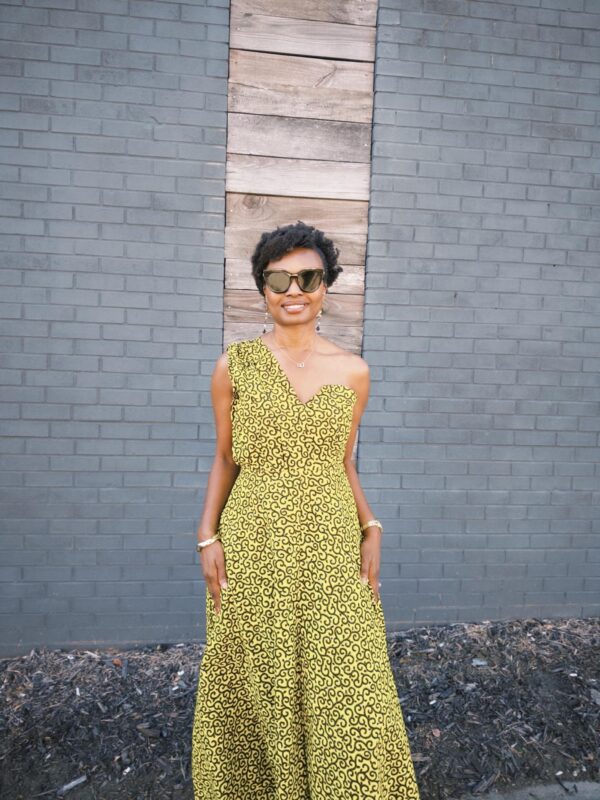 Yellow ethically made formal dress